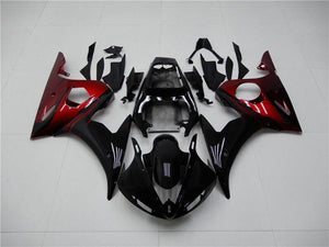 NT Europe Aftermarket Injection ABS Plastic Fairing Fit for Yamaha YZF R6 2003-2005 Black Red N002