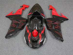 NT Europe Aftermarket Injection ABS Plastic Fairing Fit for Kawasaki ZX10R 2006-2007 Black Red N013