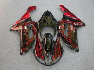 NT Europe Aftermarket ABS Plastic Injection Fairing Kit Fit for Kawasaki ZX6R 2007-2008 Red Black N005
