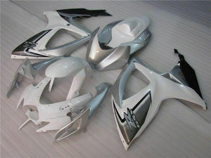 NT Europe Injection White Silver Fairing Fit for Suzuki 2006 2007 GSXR 600 750 v085