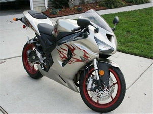 NT Europe Silver Red Flames Fairing Fit for Kawasaki 2005 2006 ZX6R 636 ABS Bodywork Kit e024A