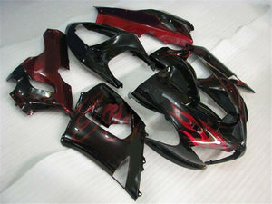 NT Europe Red Black Flames Fairing Fit for Kawasaki 2005 2006 636 ZX6R Injection Molding e09A