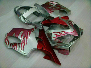 NT Europe Red Flame Silver Injection Fairing Fit for Honda 2001-2003 CBR600 F4I u013
