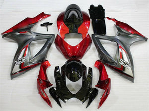 NT Europe Aftermarket Injection ABS Plastic Fairing Fit for Suzuki GSXR 600/750 2006-2007 Red Gray