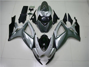 NT Europe Aftermarket Injection ABS Plastic Fairing Fit for Suzuki GSXR 600/750 2006-2007 Silver Gray