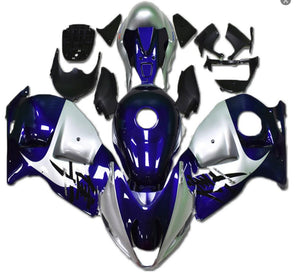 NT Europe Aftermarket Injection ABS Plastic Fairing Fit for GSXR 1300 Hayabusa 1997-2007 Blue Silver N043