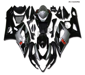 NT Europe Aftermarket Injection ABS Plastic Fairing Fit for Suzuki GSXR 1000 2005-2006 Black Gray N004