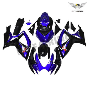 NT Europe Aftermarket Injection ABS Plastic Fairing Kit Fit for Suzuki GSXR 600/750 2006 2007 Blue Black N001