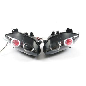 Front Motorcycle Headlight Red Angel Eye Fit Yamaha 2004-2006 YZF R1